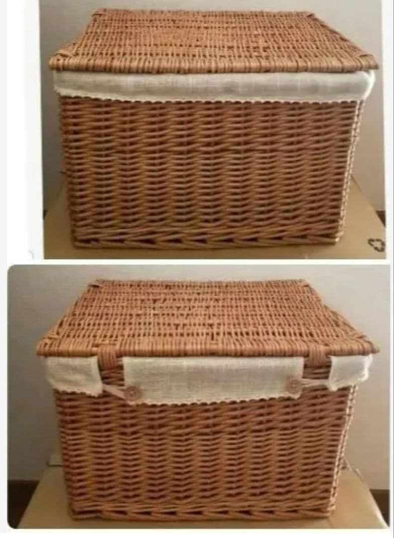 蓋付きバスケット大小/持ち手付きかご