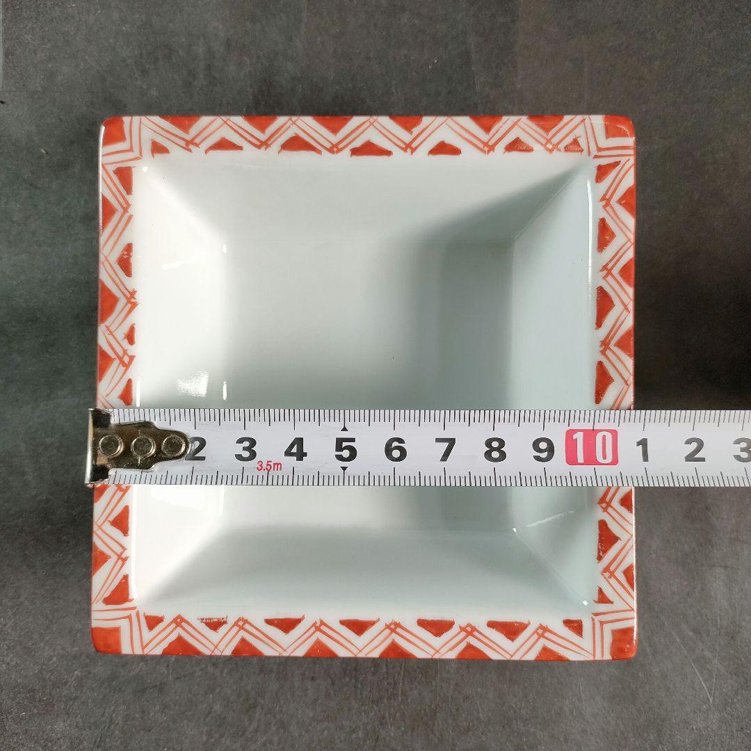 C7-6/有田焼/源右衛門/赤絵四角小皿27客/小鉢/向付/懐石料理/懐石道具