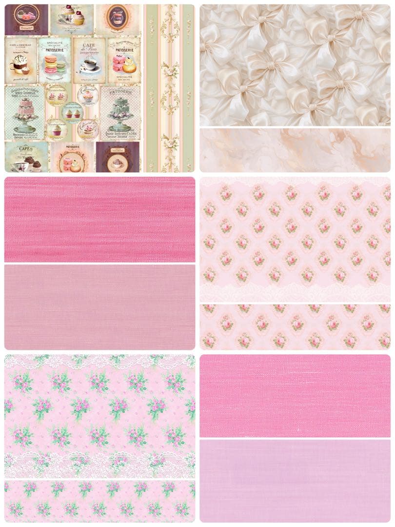 新作②♡ガトーコレクション60枚♡A4デザインペーパー&コラージュシート　お菓子