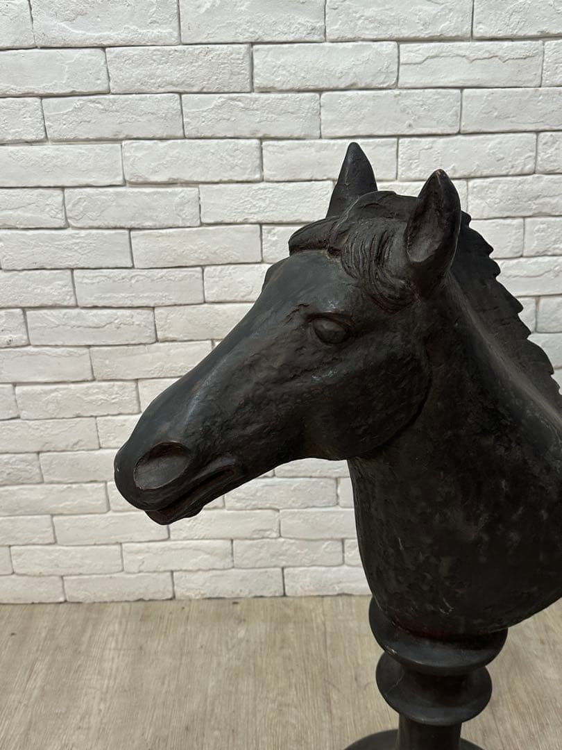 【東京都23区配送無料】定価18万　H87cm チェスナイト　置物 ホース　馬