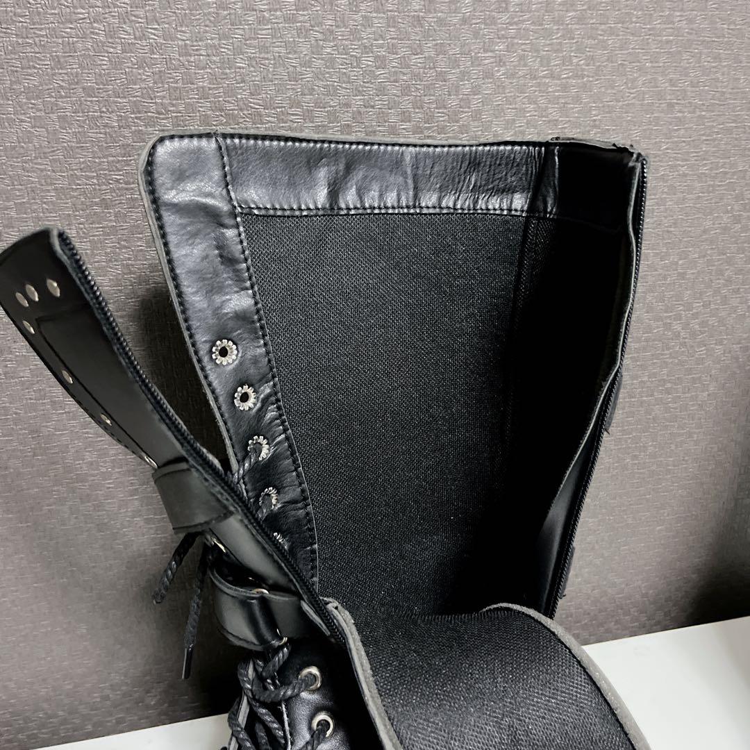 靴 00s archive long belted boots studs Y2K