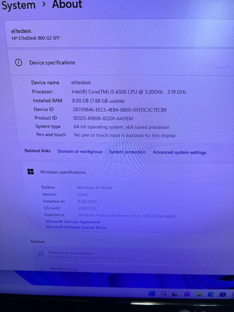 Windowsデスクトップ HP EliteDesk core i5