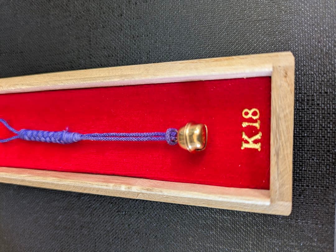 18金　K18　鈴　小槌　根付　2個セット