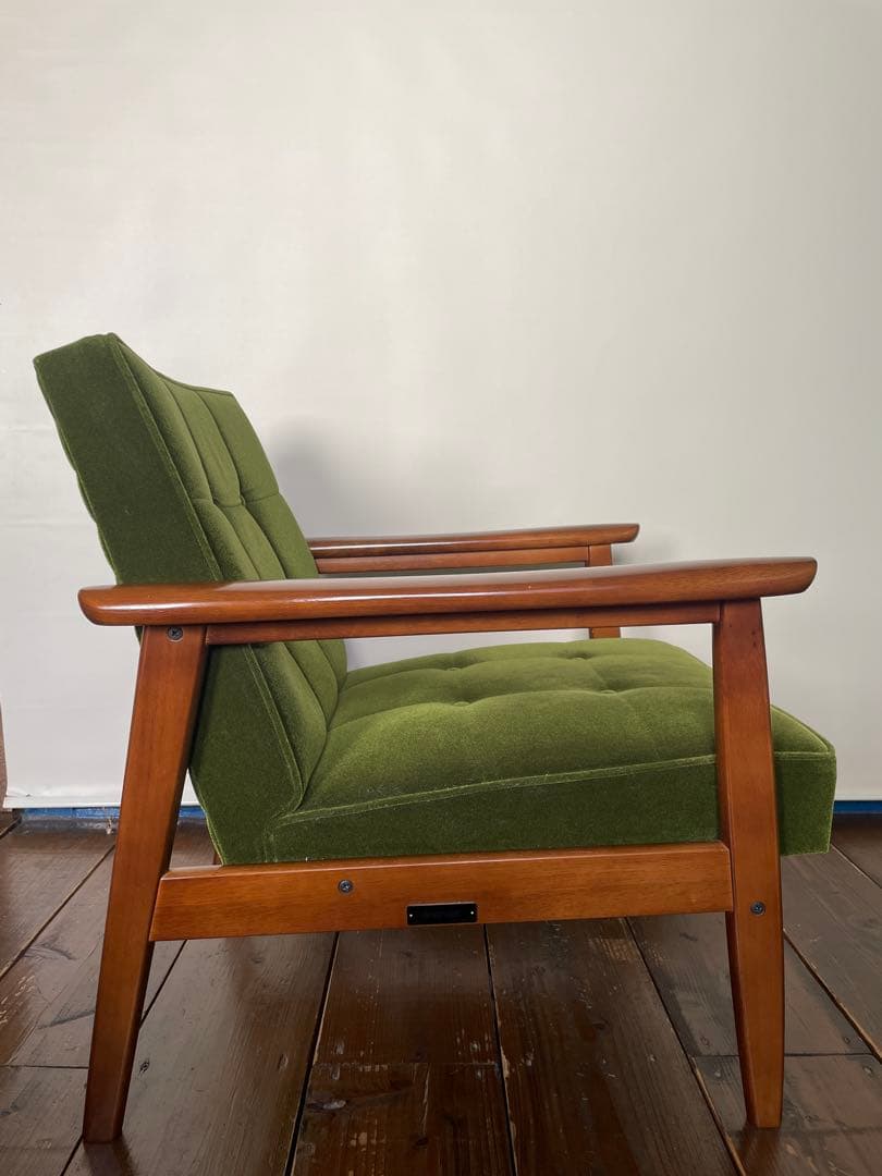 カリモク60　Kチェア1シーター/モケットグリーン