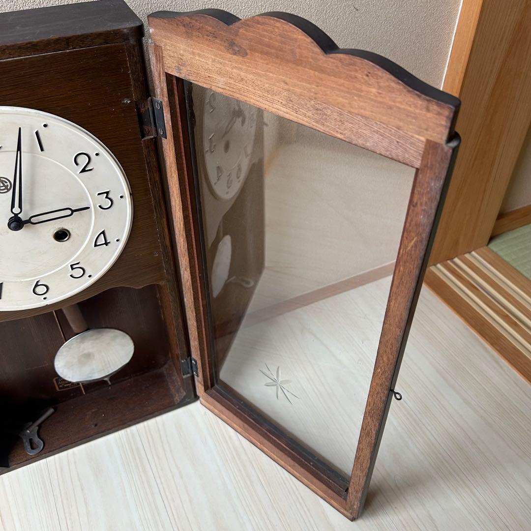 古民具　柱時計ゼンマイ式　昭和レトロ　愛知時計　稼働