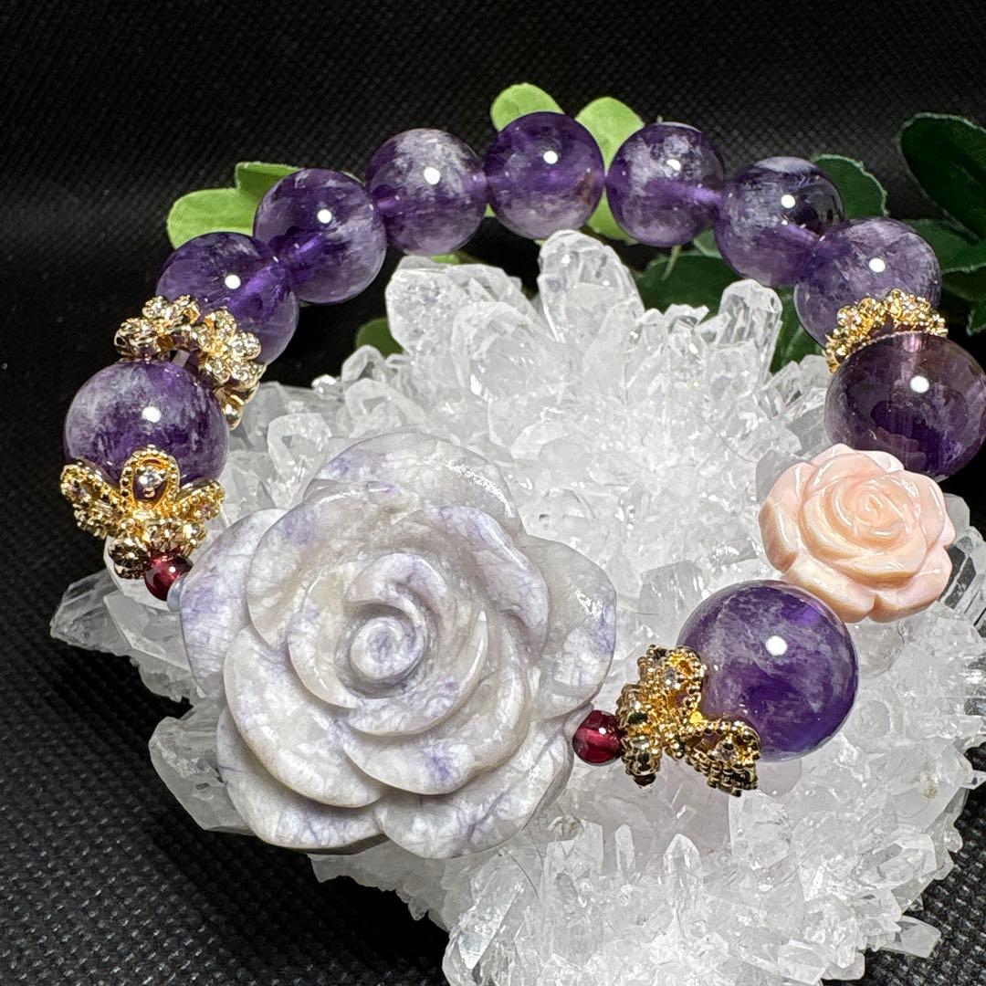 ＊sora⭐️様お取置き8/3パープルハウライト　薔薇　エンジェルフェザーアメジス