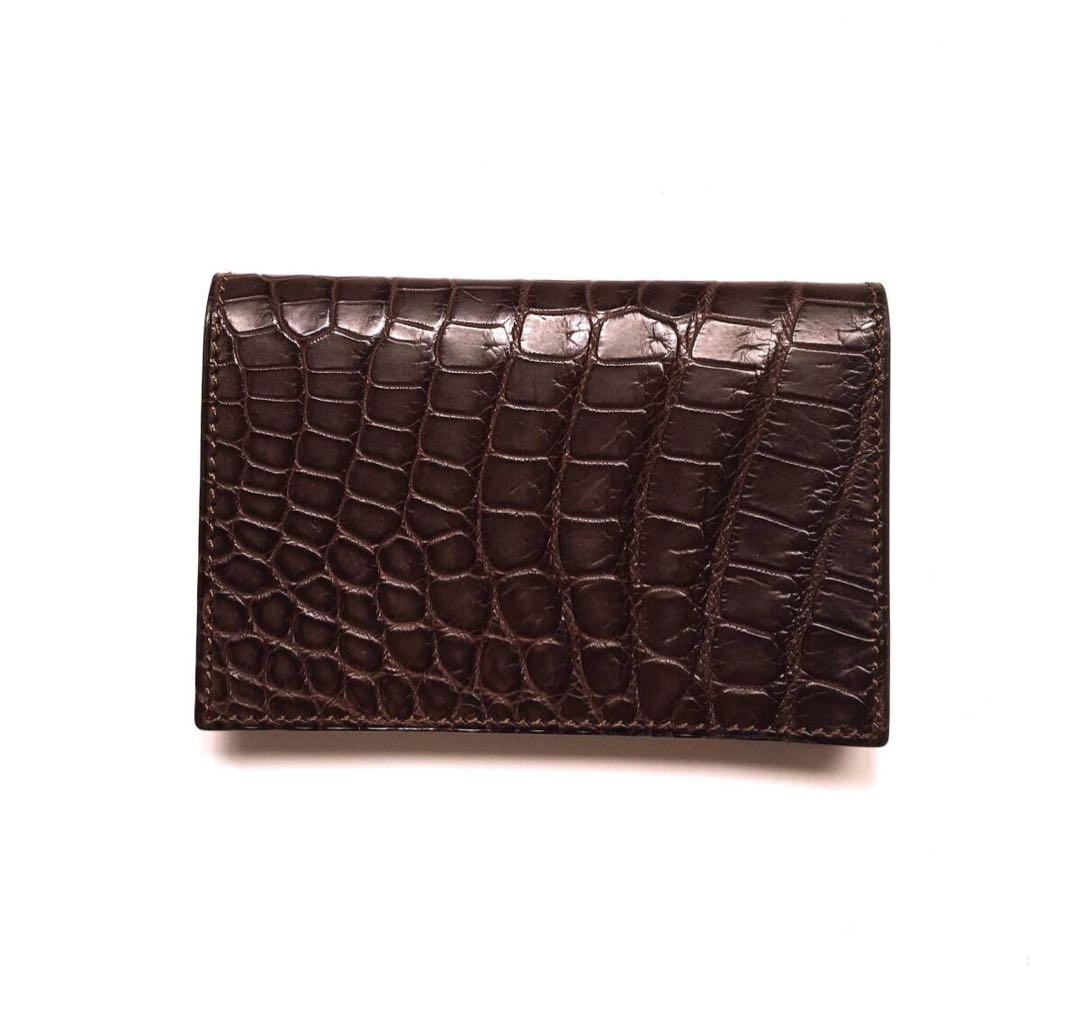 新品 ファーロ FARO 名刺入れ カードケース クロコ 本革 定価7.7万