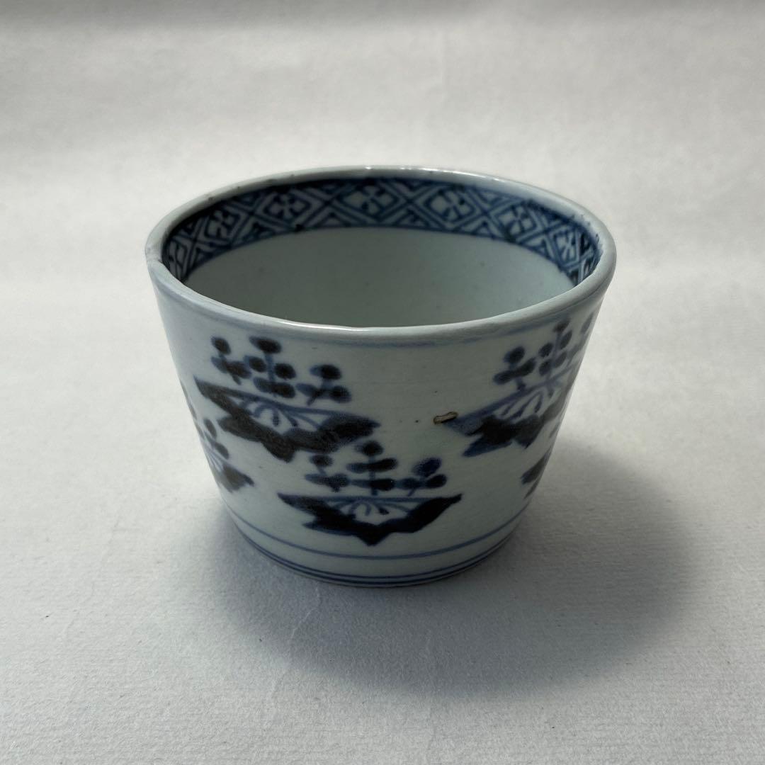 古伊万里　染付　五三桐　蕎麦猪口