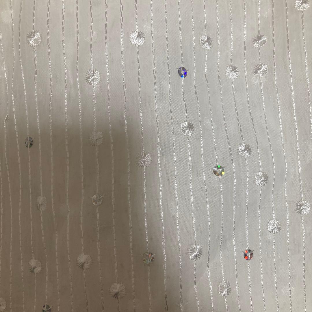 シンコール　高級ドレープカーテン&レースカーテンセット　グリーン　スパンコール