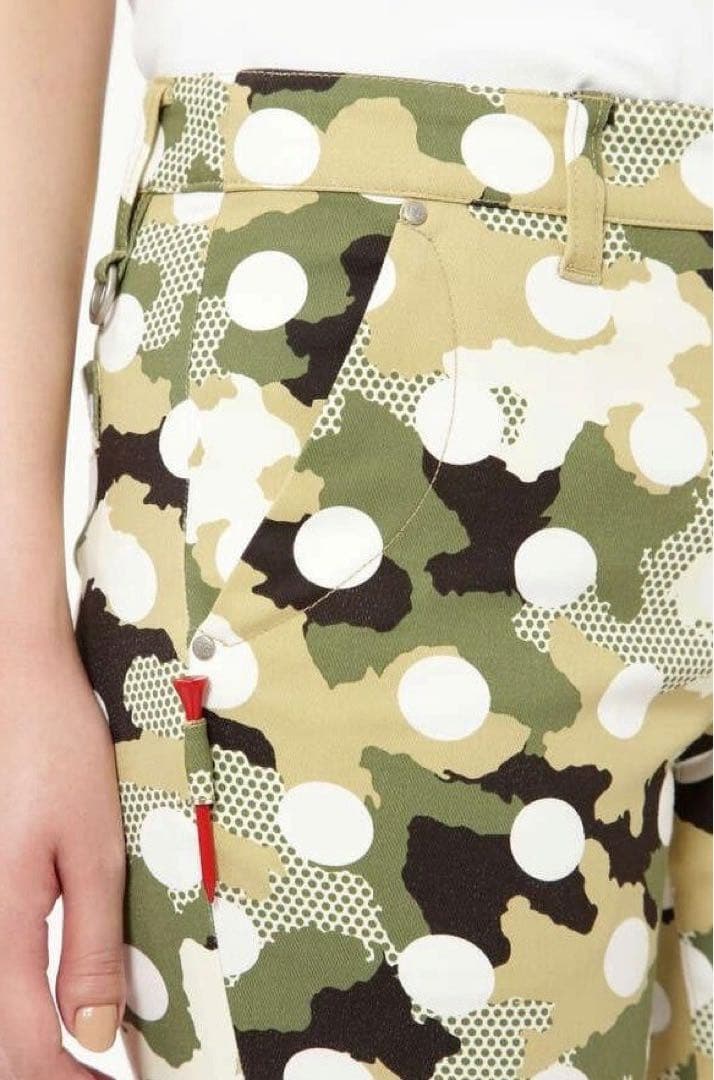 《パーリーゲイツ》新品 薄手 カモフラドット柄 ストレッチパンツ 1(W74)