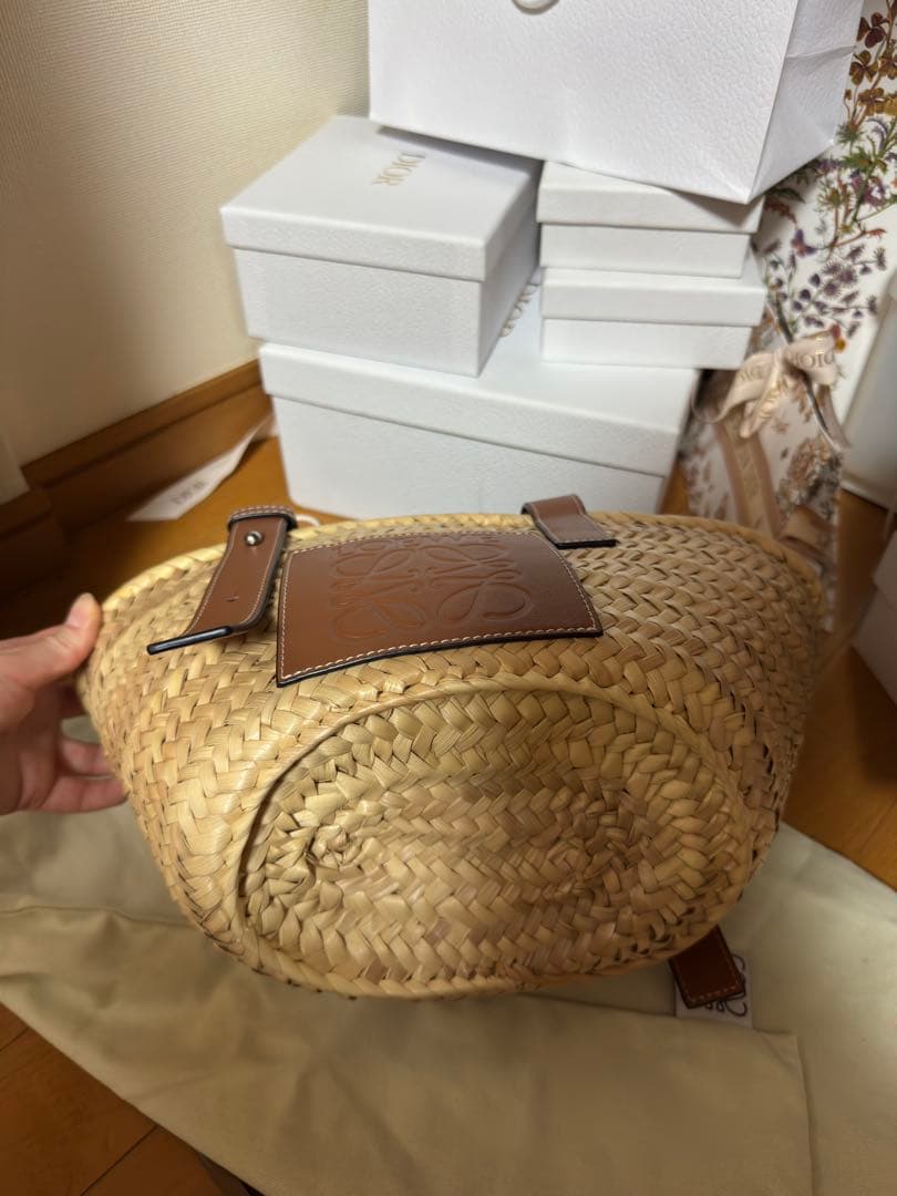 LOEWE バスケットバッグ スモール（ヤシの葉&カーフ） かごバッグ