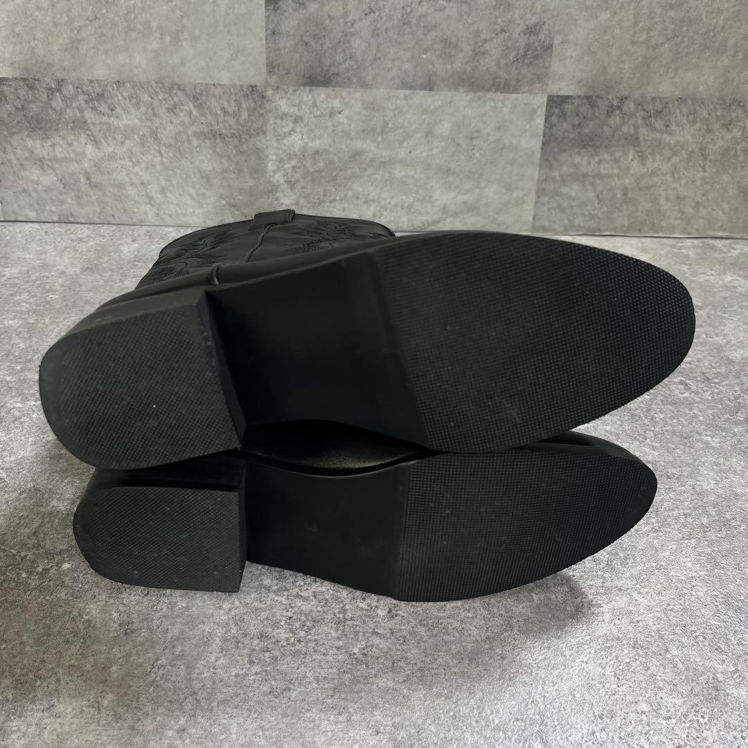 未使用品　REMME ウエスタンブーツ　38 ブラック　ペコスブーツ　24.5