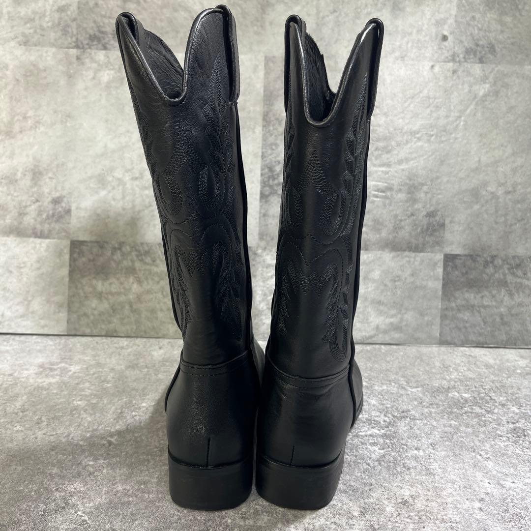 未使用品　REMME ウエスタンブーツ　38 ブラック　ペコスブーツ　24.5
