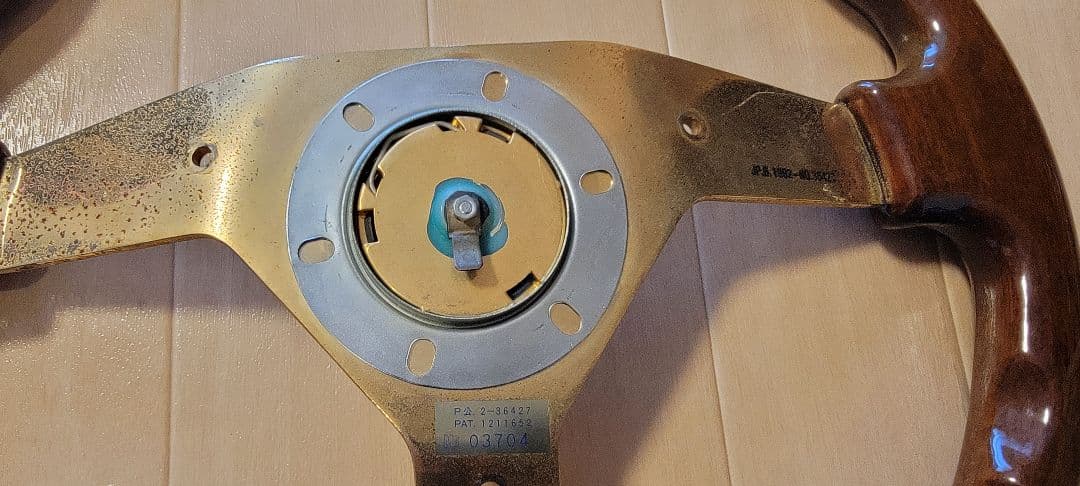 【古物】ステアリングウッドハンドル ３本スポーク