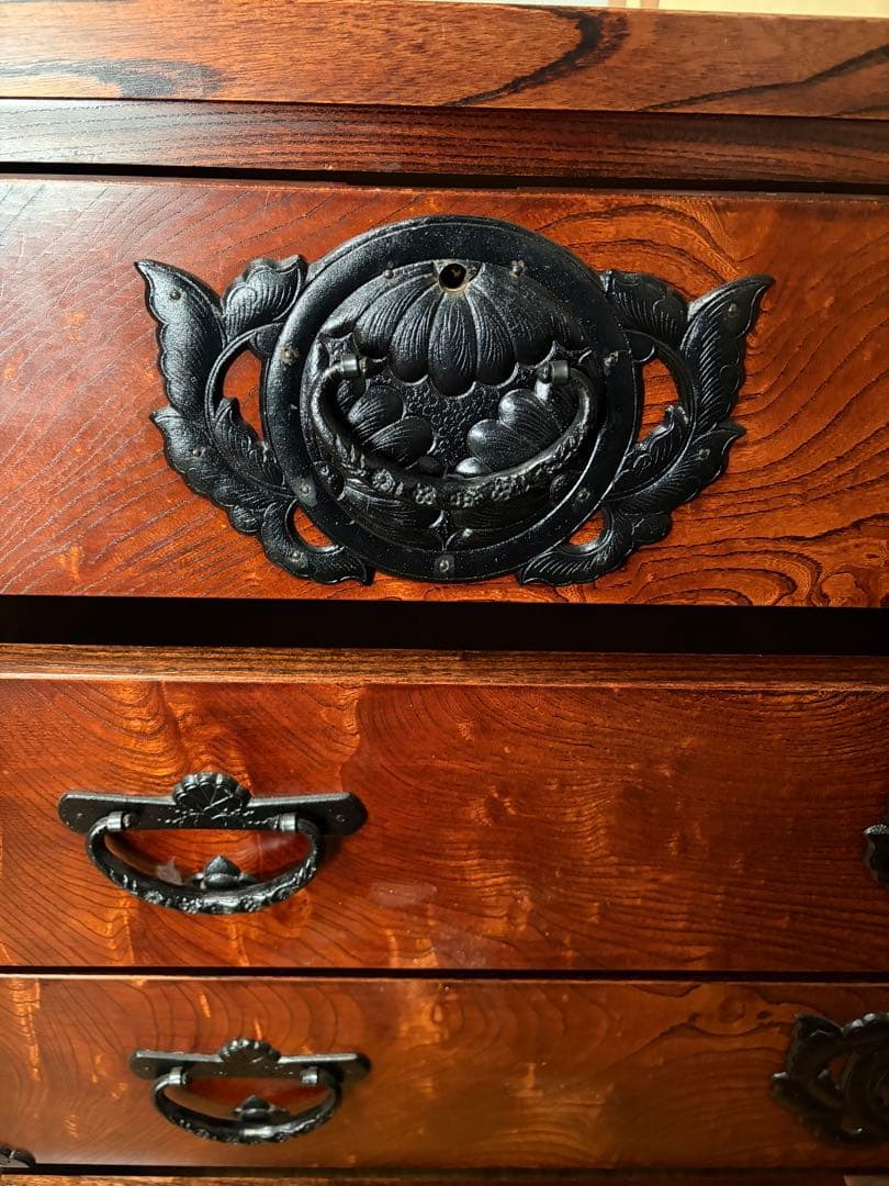 岩谷堂箪笥 アンティーク民芸品 収納箪笥 チェスト 整理ダンス鍵あり民芸家具