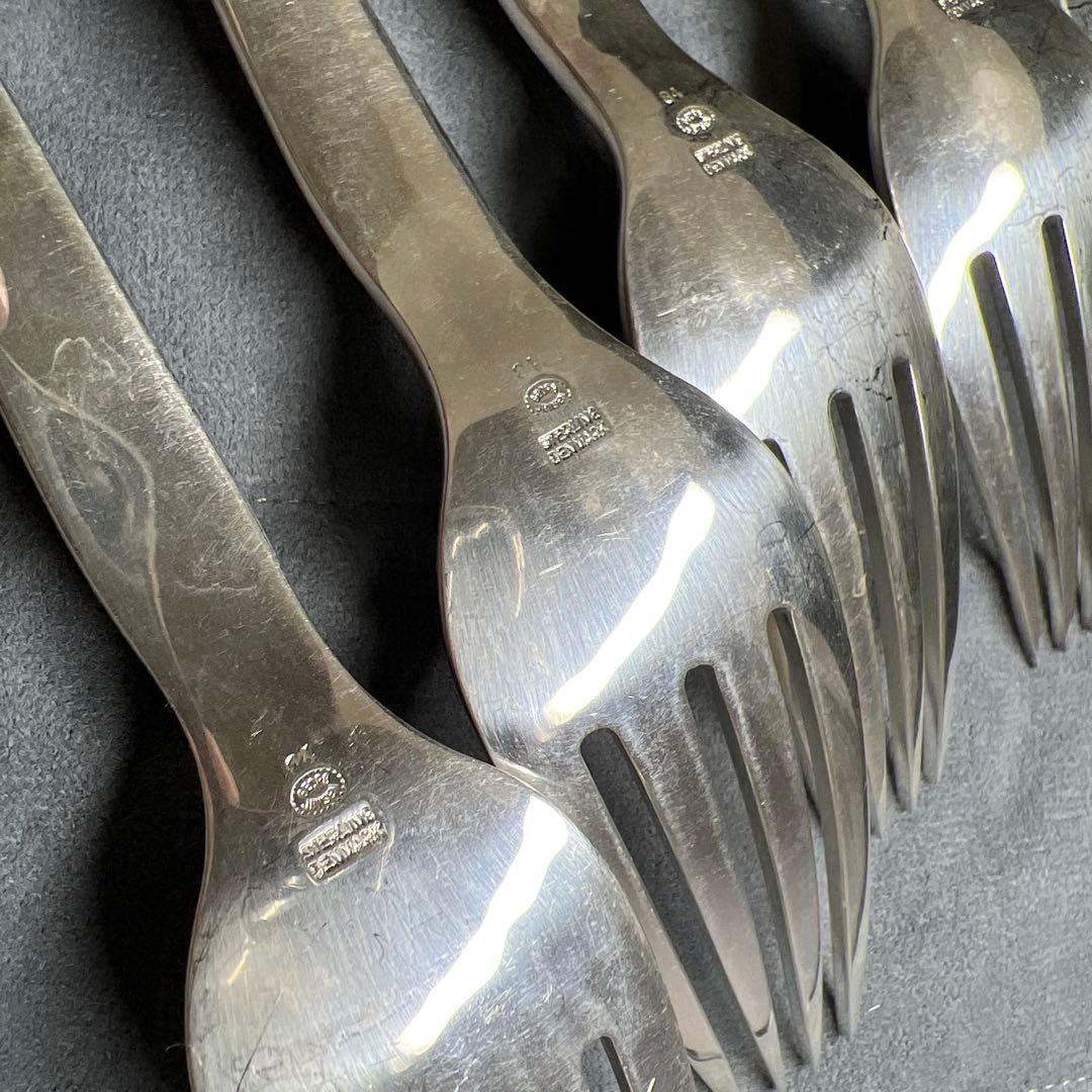 ジョージジェンセン　ブロッサムディナーフォークsterling925 6本　袋付