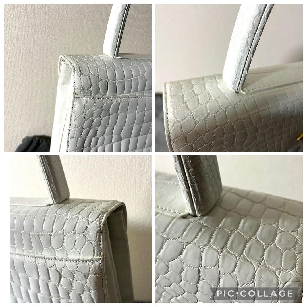 Konigin クーニギン IRV ドイツ クロコダイル ハンドバッグ ホワイト