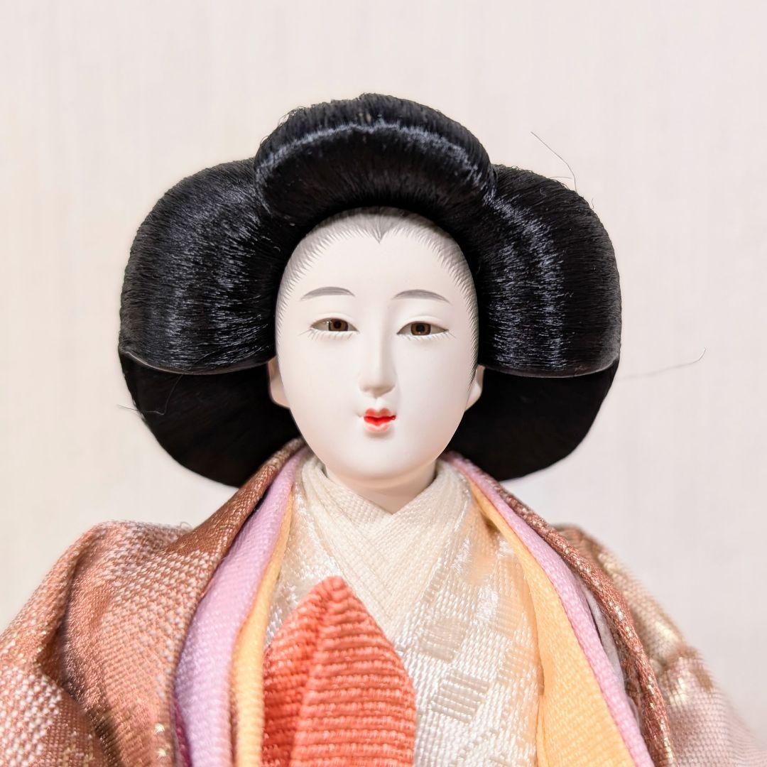 雛人形 三人官女 五人飾り 文様雛 長月作 ピンク 小さめ ひな人形 ひな祭り