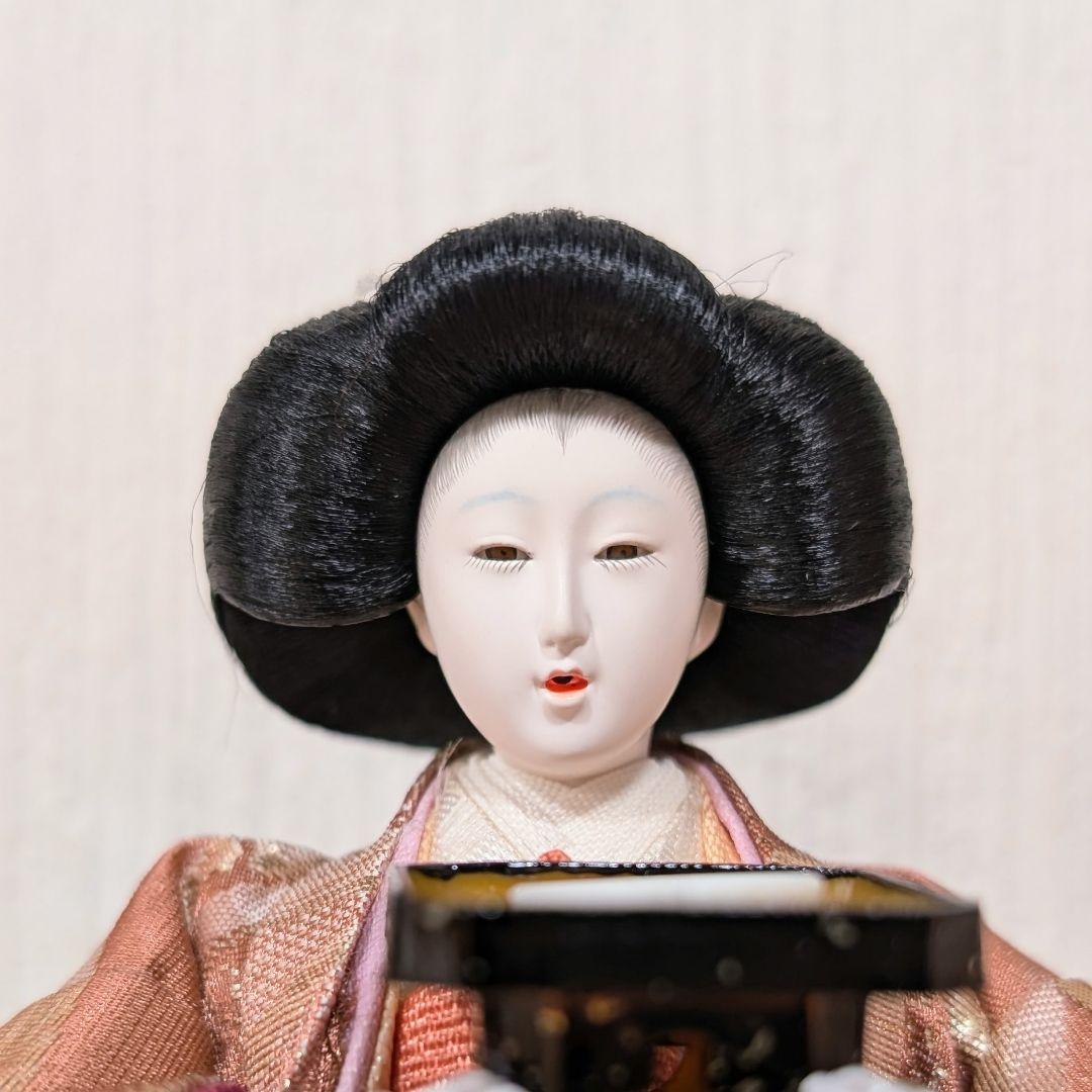 雛人形 三人官女 五人飾り 文様雛 長月作 ピンク 小さめ ひな人形 ひな祭り