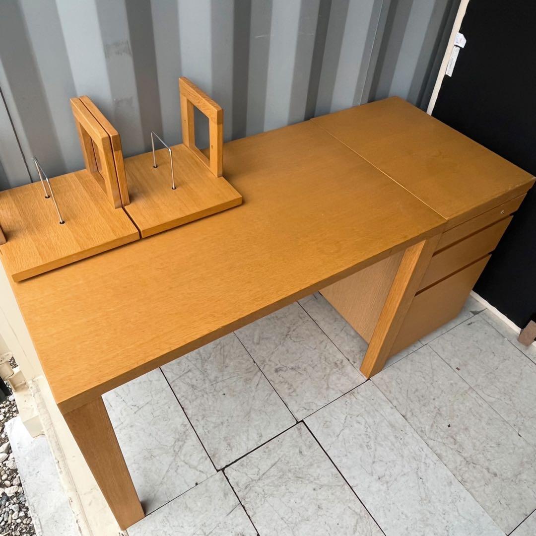 取付無料！カリモク家具 ボナシェルタ 天然木ブックスタンド ワゴン 学習用デスク