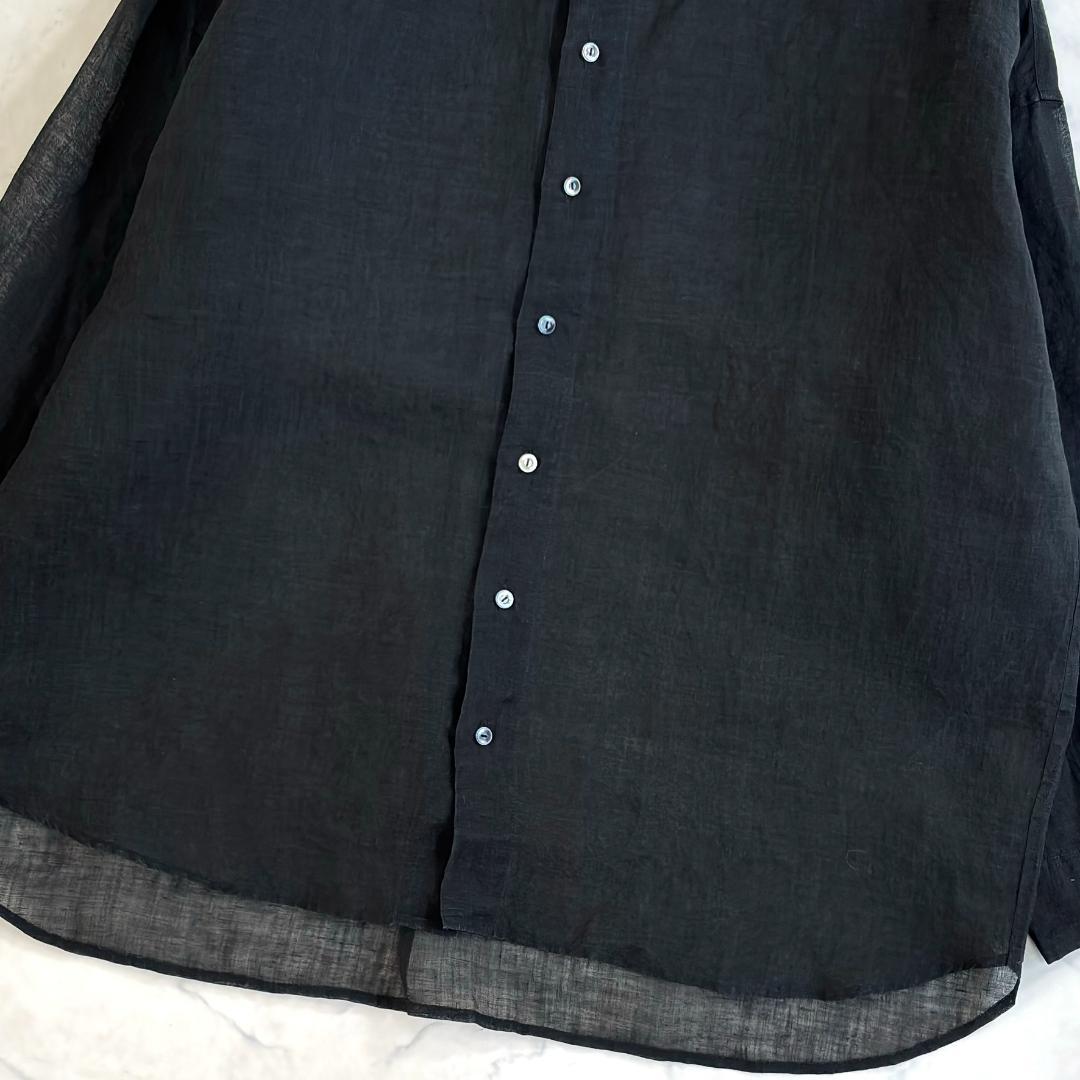 アーツアンドサイエンス リネン 長袖シャツ ブラウス 黒ty4