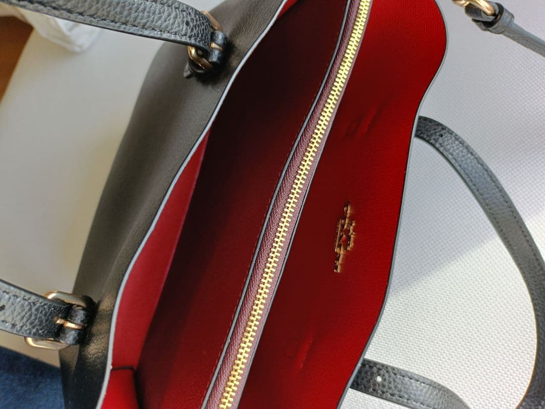 COACHモリートートブラックレザーバッグ