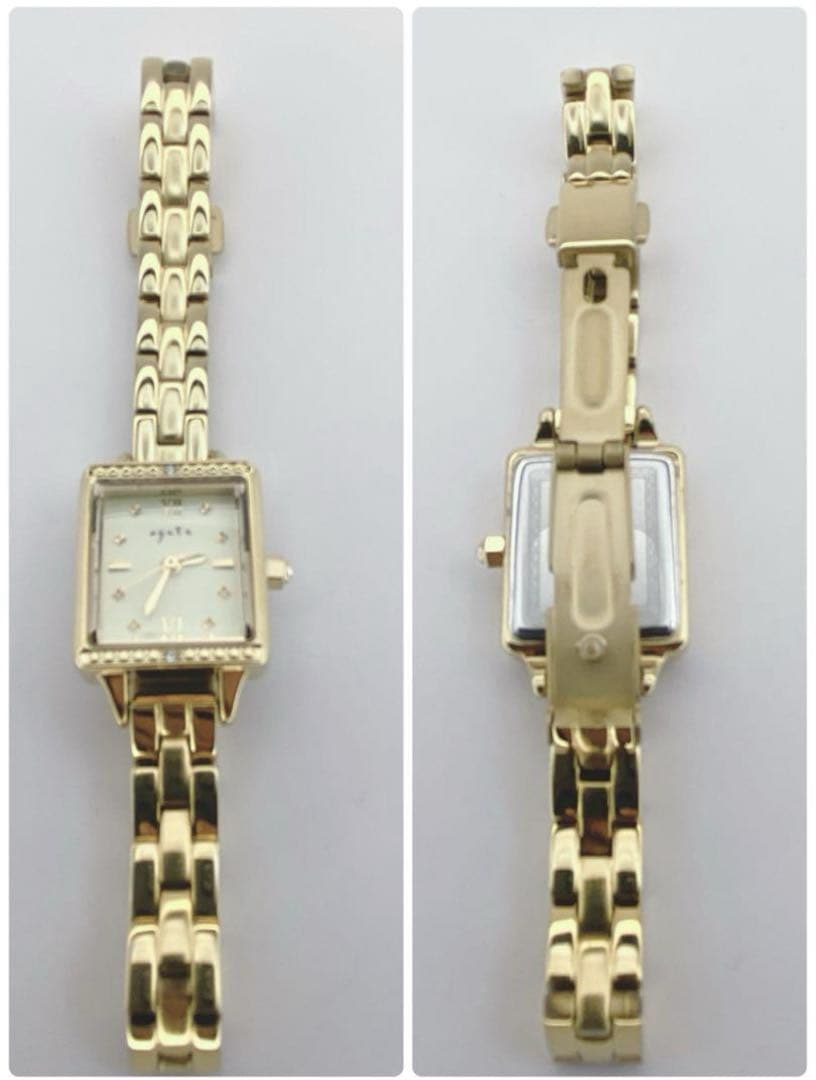 アガット　スクエアフェイス　ストーン付　ベルト16㎝