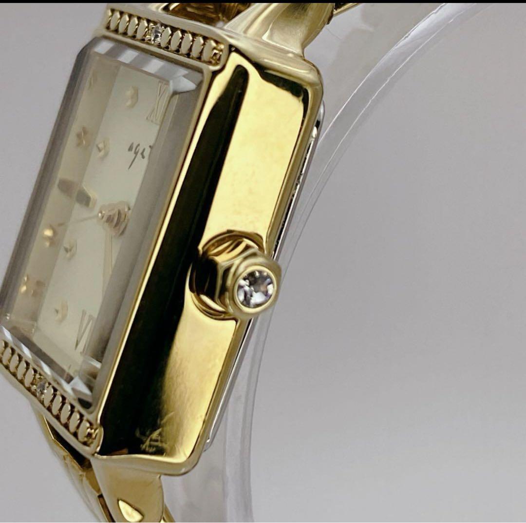 アガット　スクエアフェイス　ストーン付　ベルト16㎝