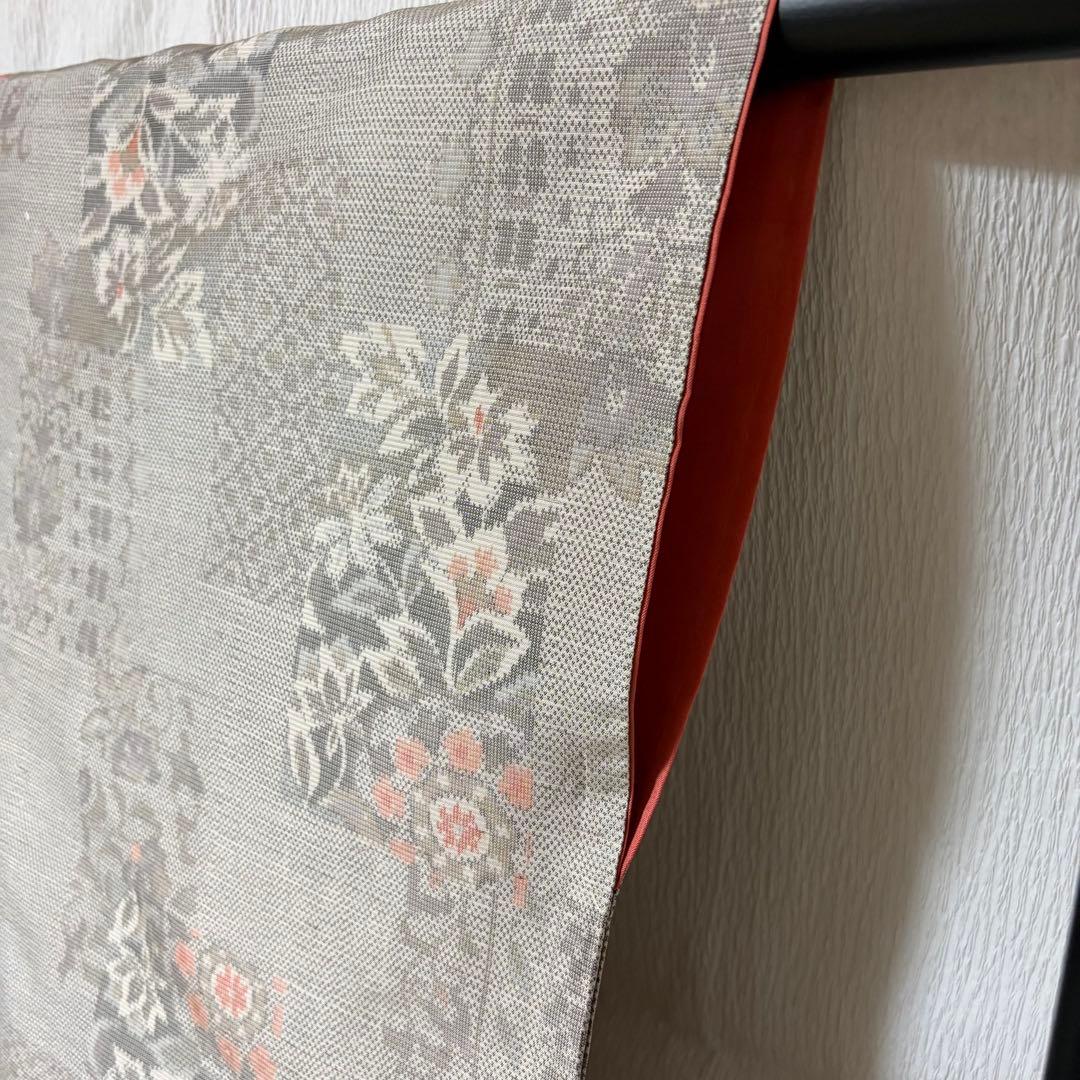 未使用近い　美品　袷　正絹　大島紬　白紬　小紋　フルセット