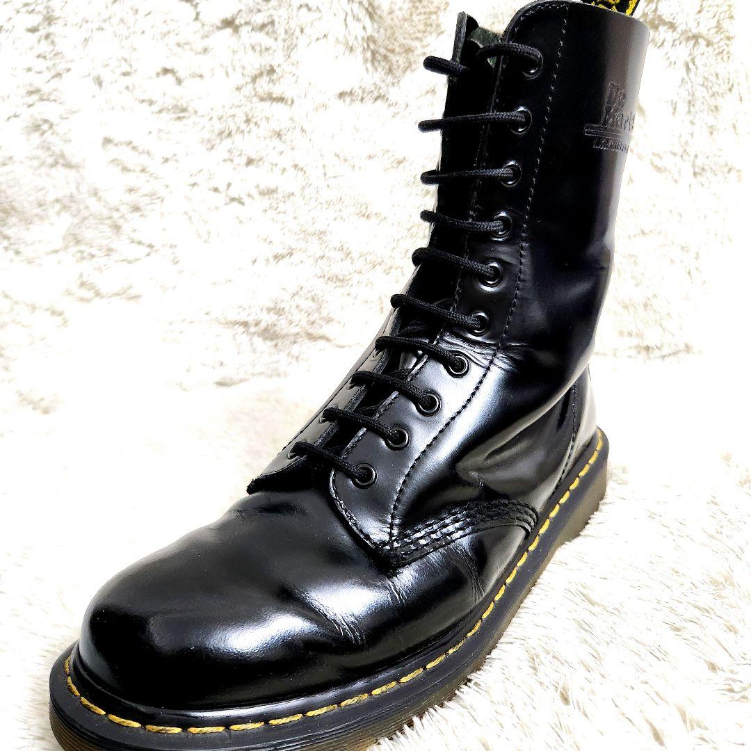 と*ら様 希少　ドクターマーチン　本革　10ホール　ブーツ　黒　UK10　29.