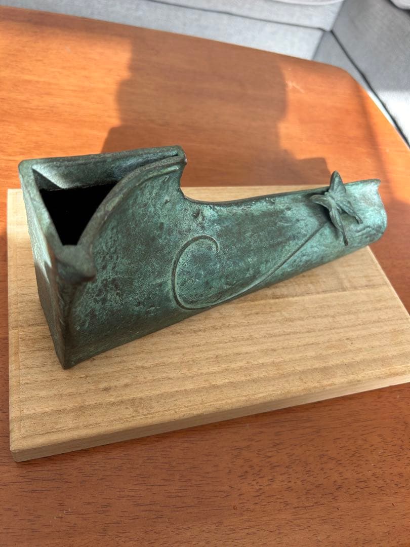 瑞峰堂　大森孝志 作　青銅 ブロンズ蝶 花瓶 花器 銅器1700g