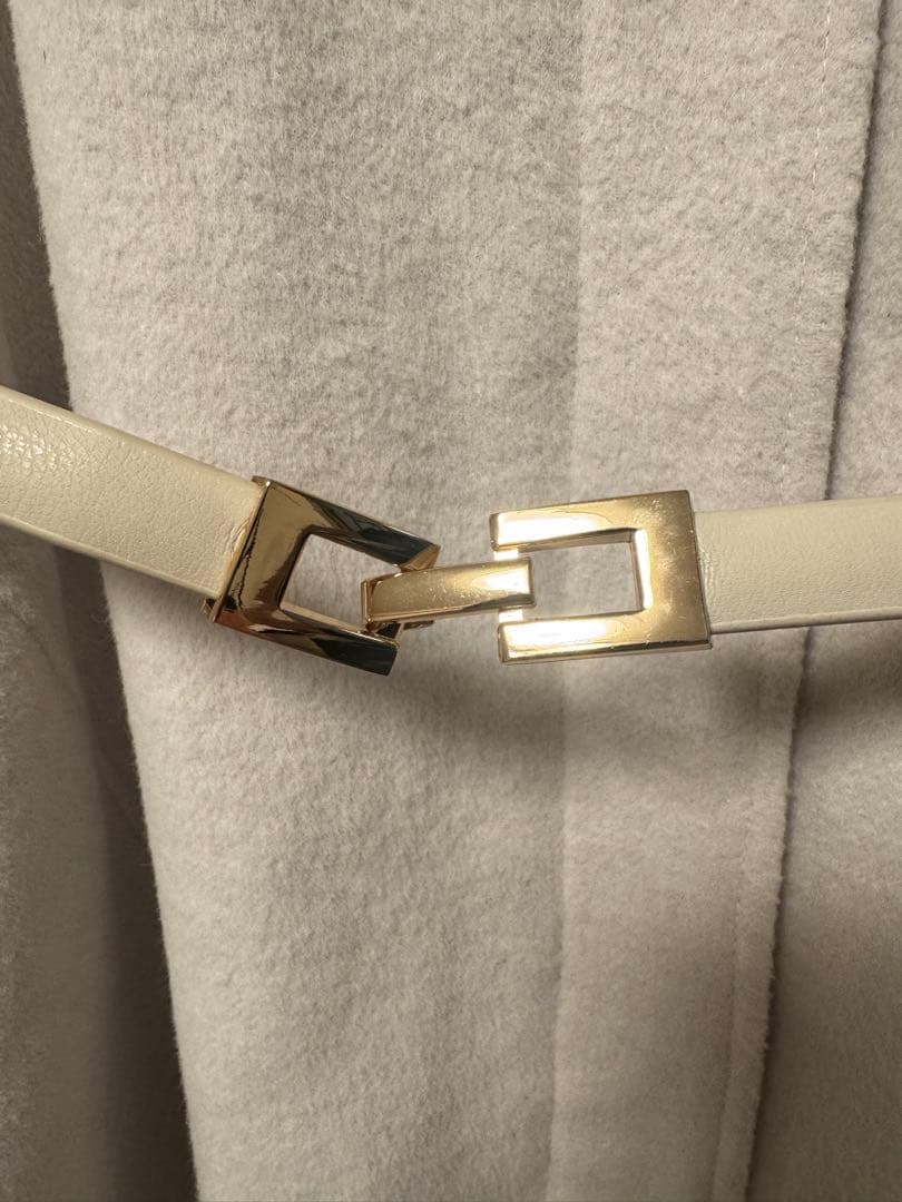 2024 ファー付きミドルケープコート アイボリー 1度のみ着用