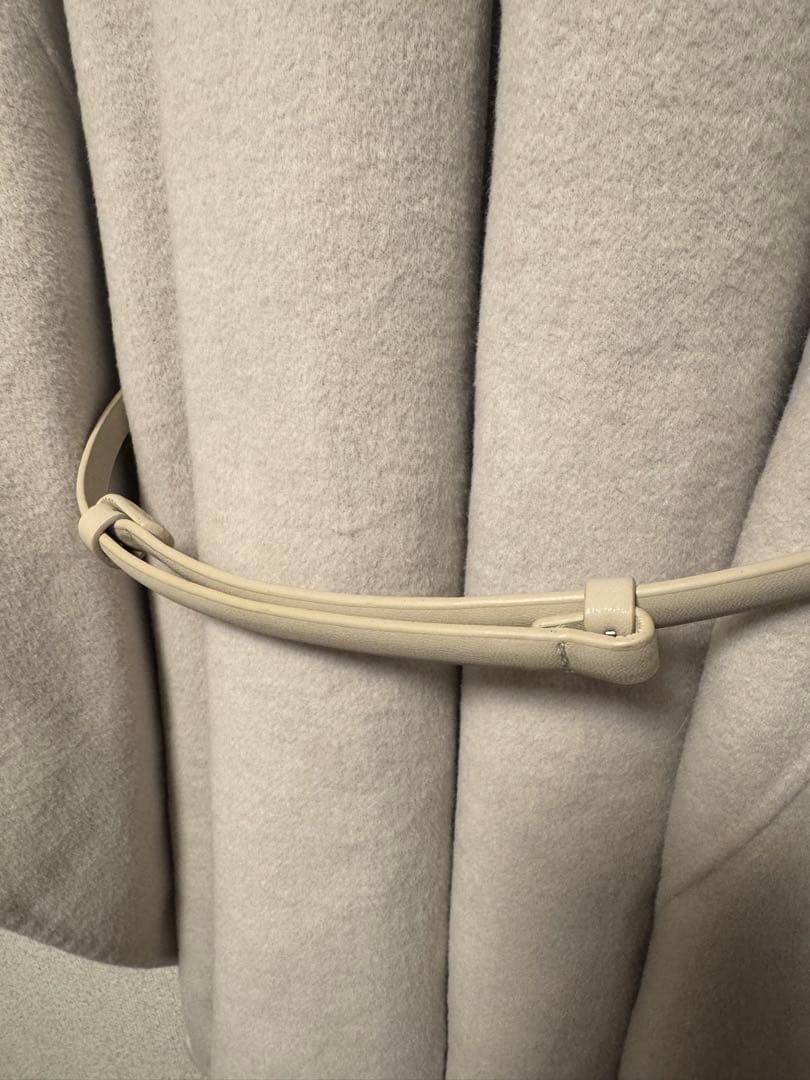 2024 ファー付きミドルケープコート アイボリー 1度のみ着用