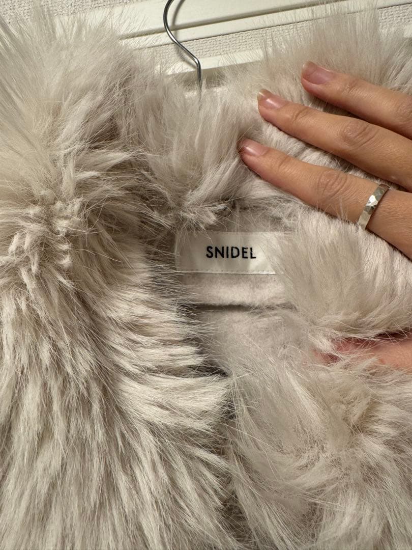 2024 ファー付きミドルケープコート アイボリー 1度のみ着用