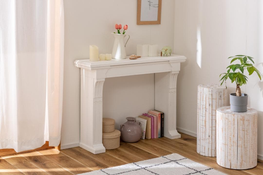 アンティーク調 マントルピース　ホワイト☆暖炉 リビング 幅100