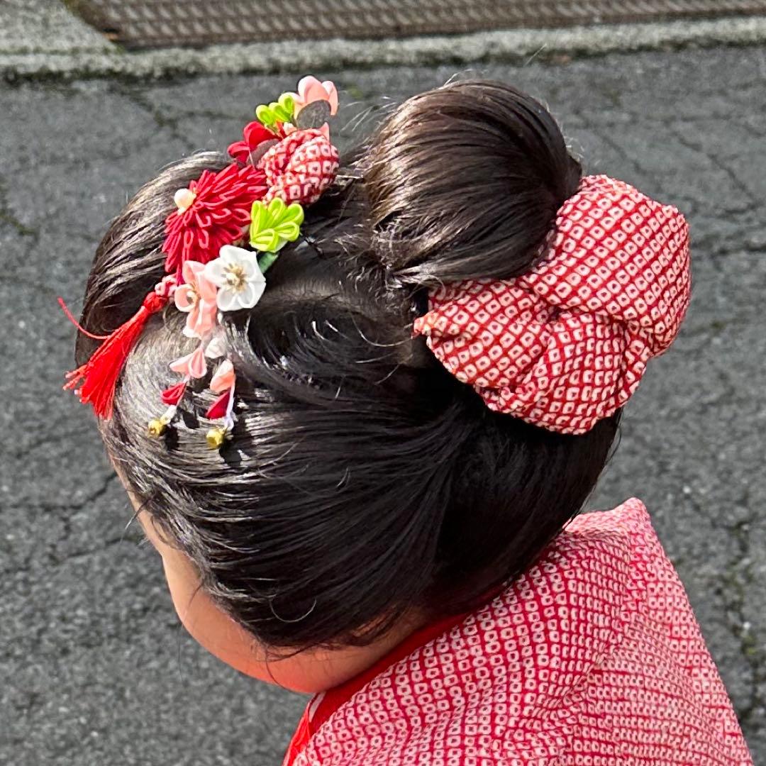 七五三 髪飾り つまみ細工 かのこ ちんころ 3歳