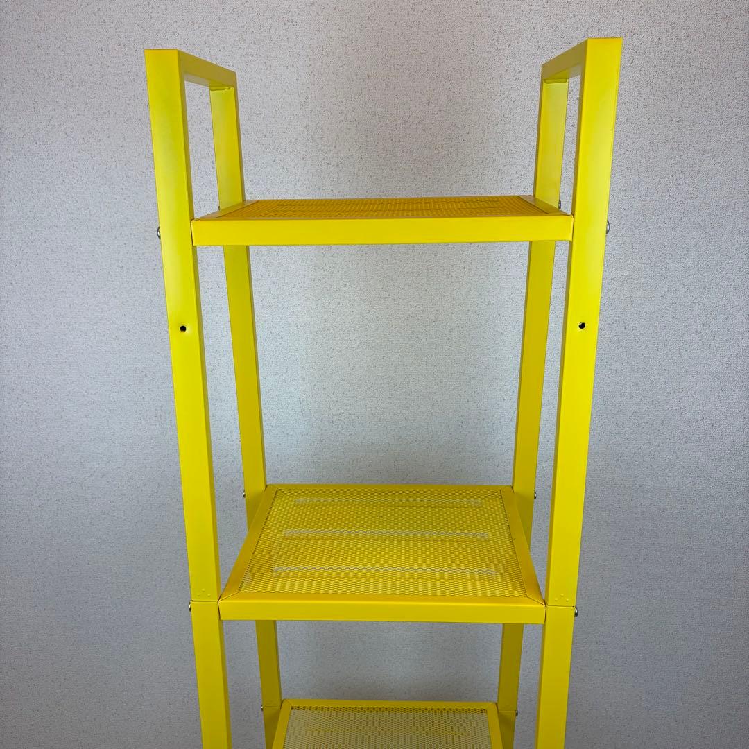 送料無料 IKEA LERBERG レールベリ イエロー メタルラック 4段