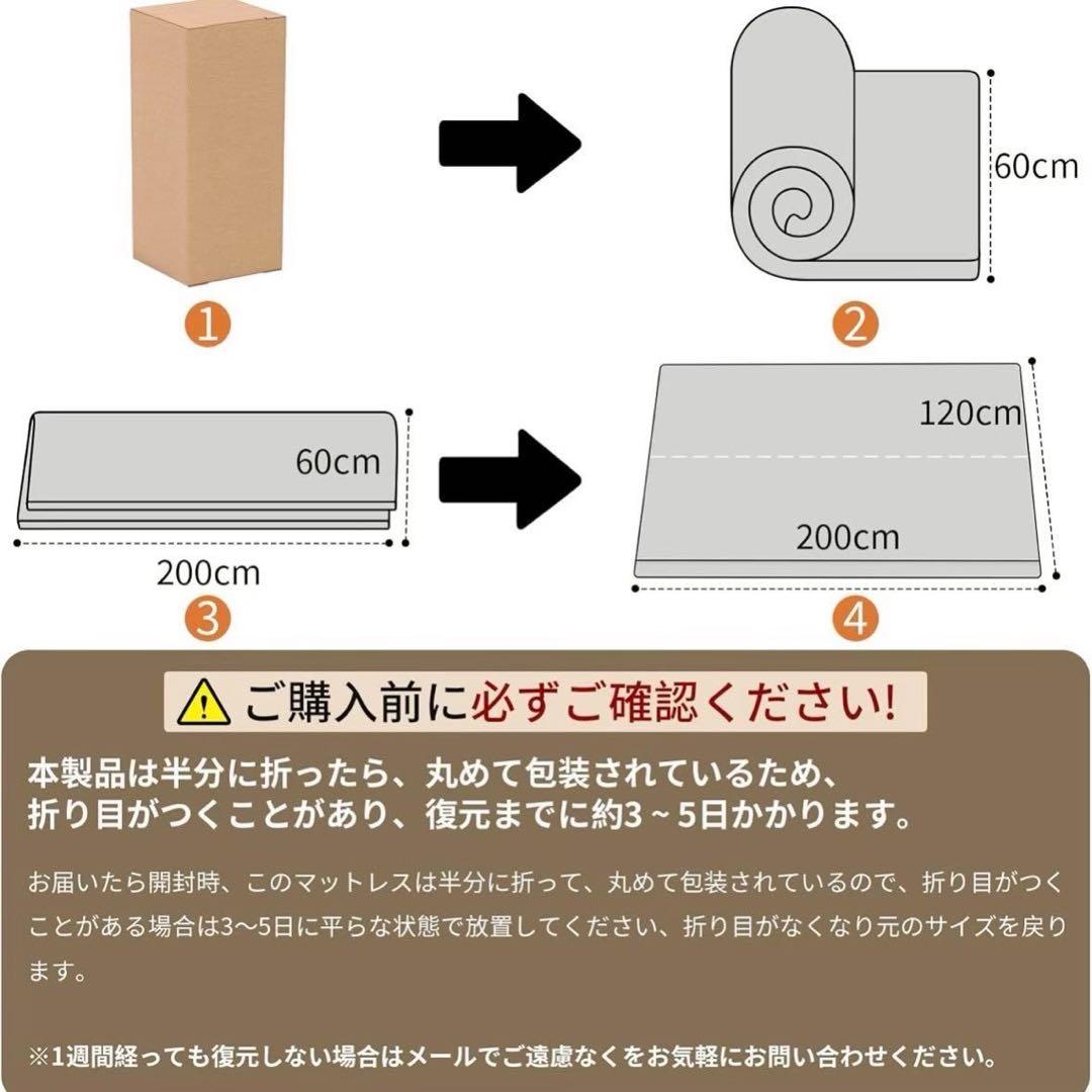 2個セット　マットレス 180N高反発 セミダブル 120×200×3cm
