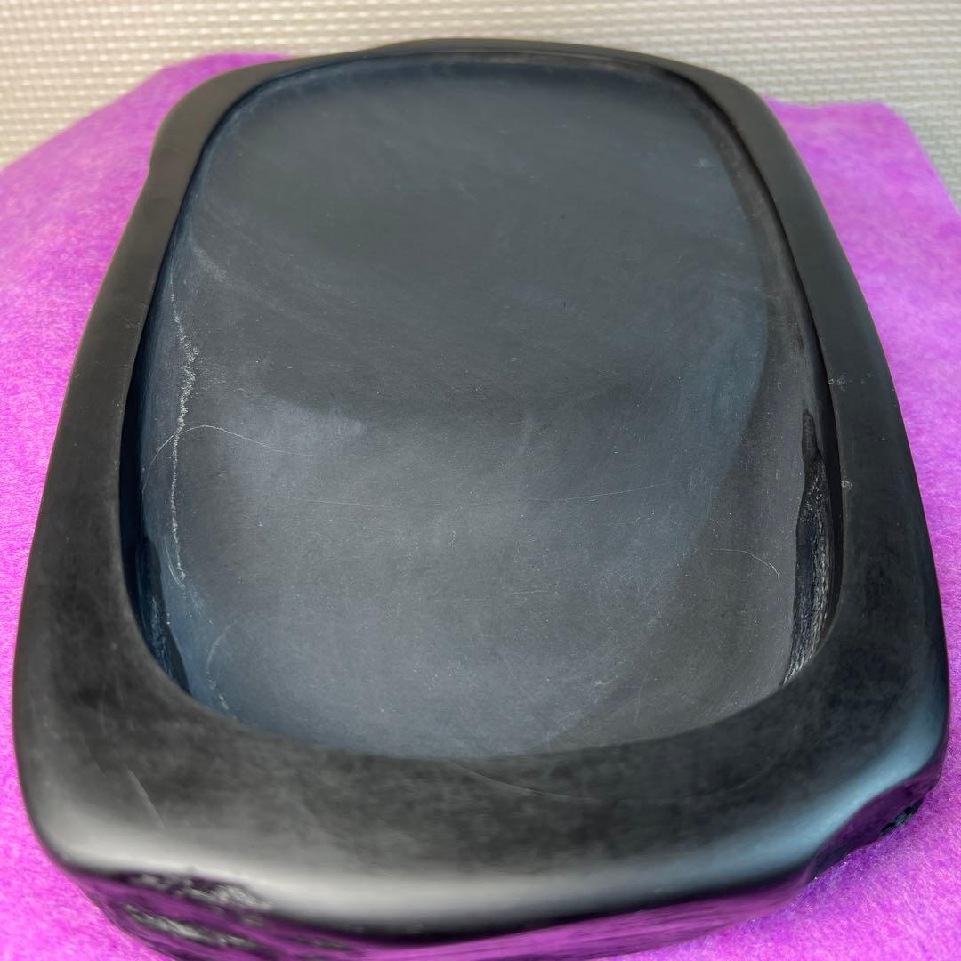 ⭕️22cm超　2kg超　大型雨端本石　大型自然硯　石紋綺麗　58年経過　記念品