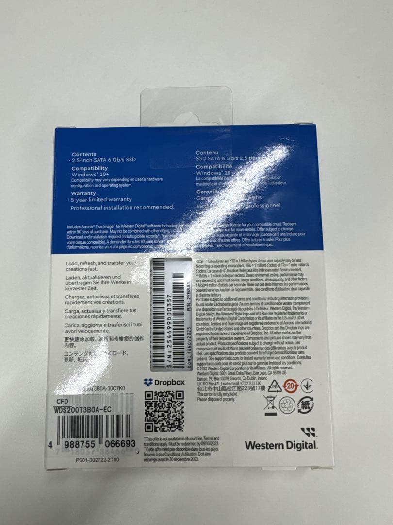 WD Blue SA510 2TB SATA SSD 未開封