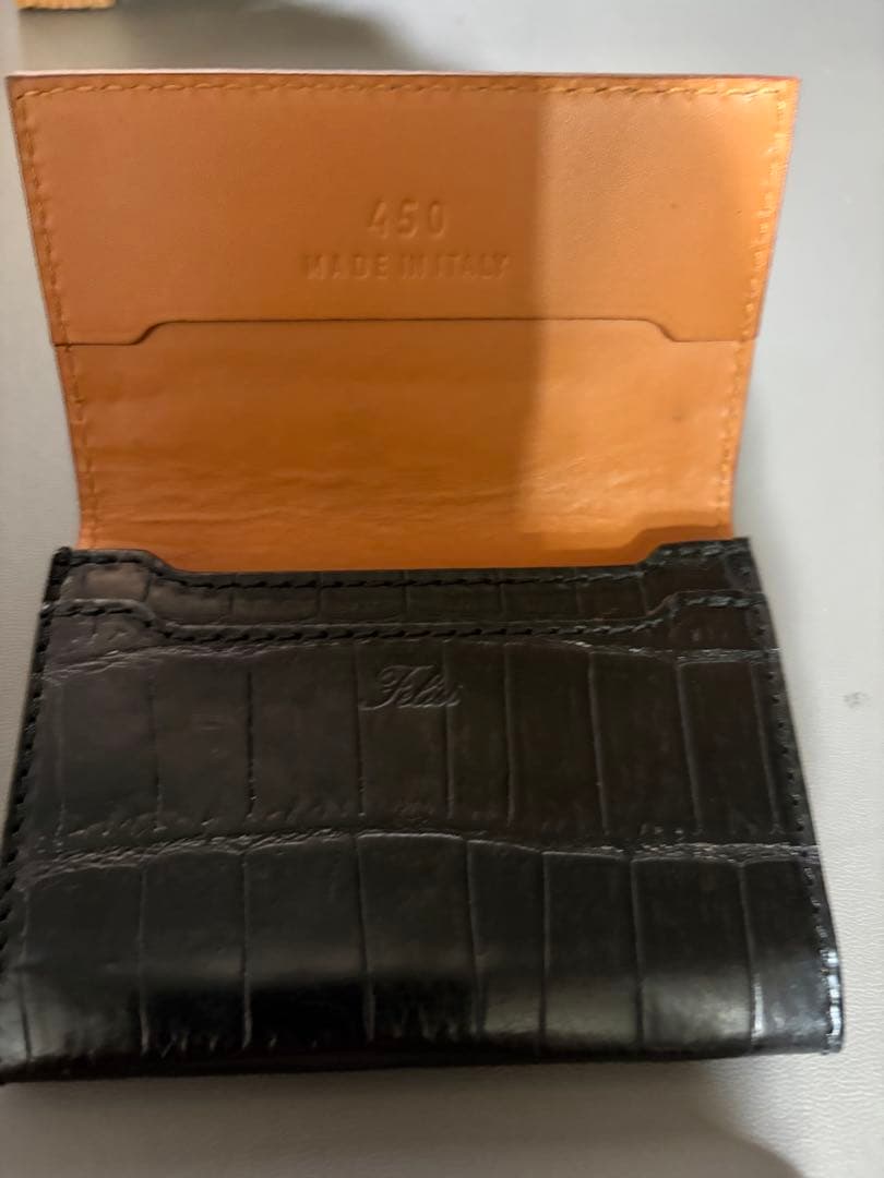 t*u様 【美品】フェリージ/felisi クロコ名刺入れ　ブラック