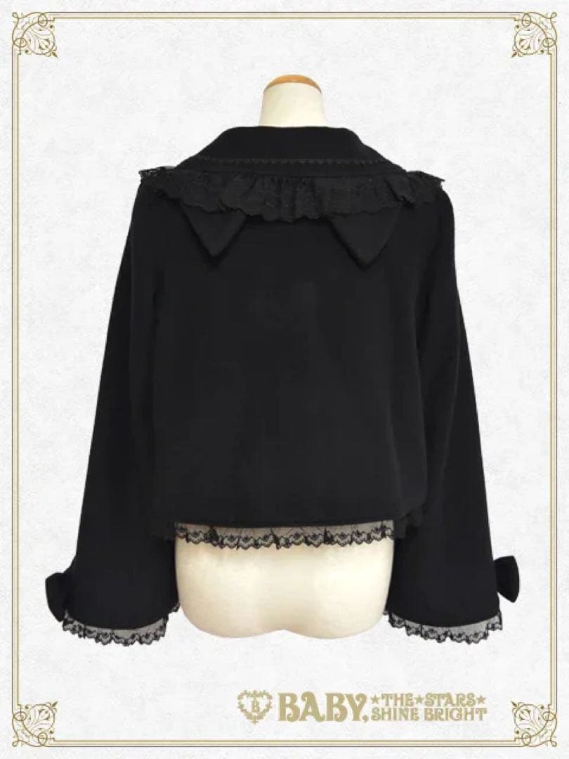 BABY THE STARS くみゃちゃんのクララショートコート 黒x黒