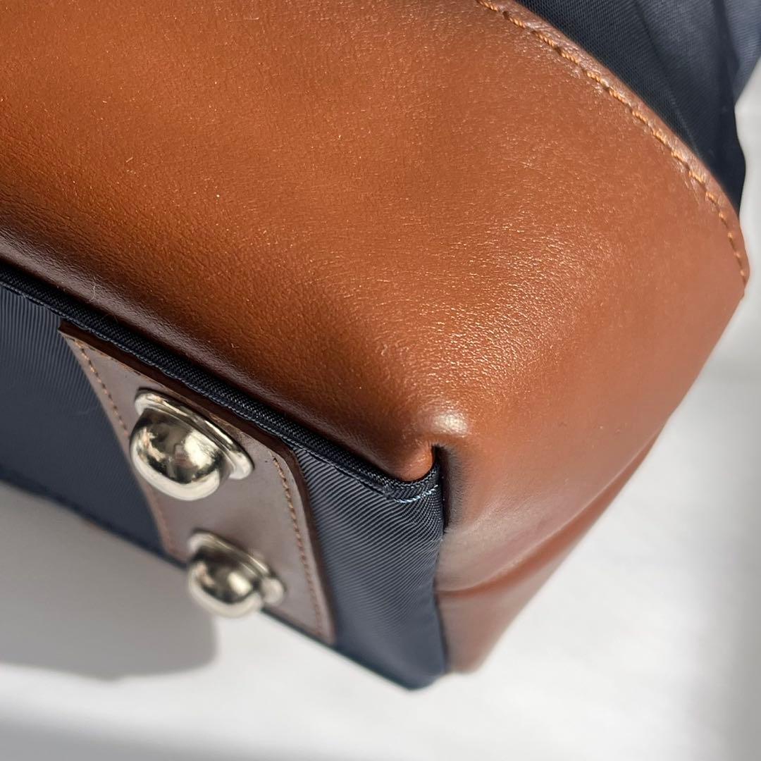 ✨未使用保管✨　Orobianco 　レザー　ナイロン　ビジネスバッグ　ネイビー