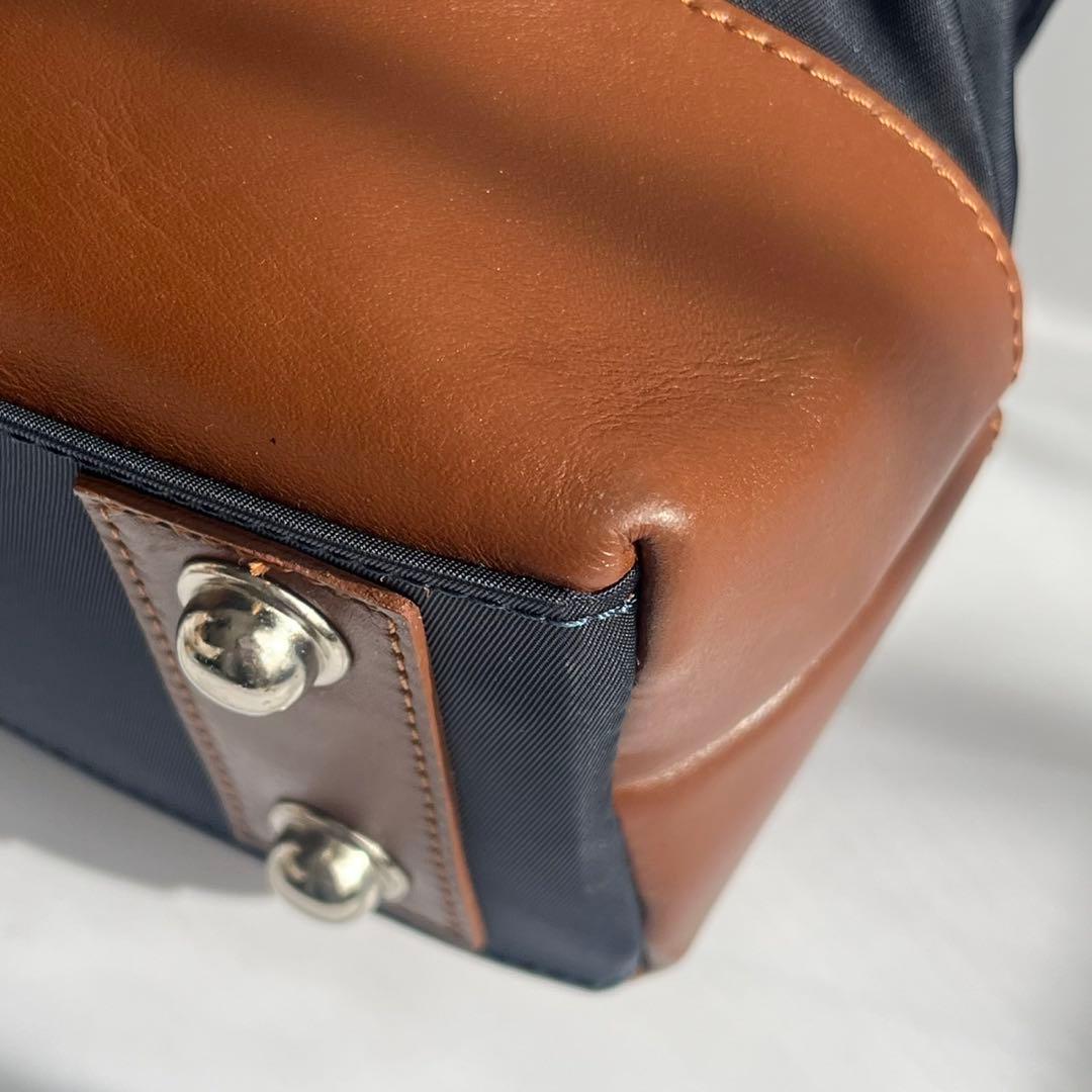 ✨未使用保管✨　Orobianco 　レザー　ナイロン　ビジネスバッグ　ネイビー