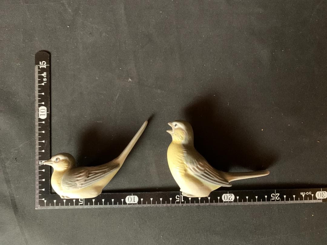 一枝庵 林沐雨造 鶺鴒 置物 共箱　京焼 盆栽 856