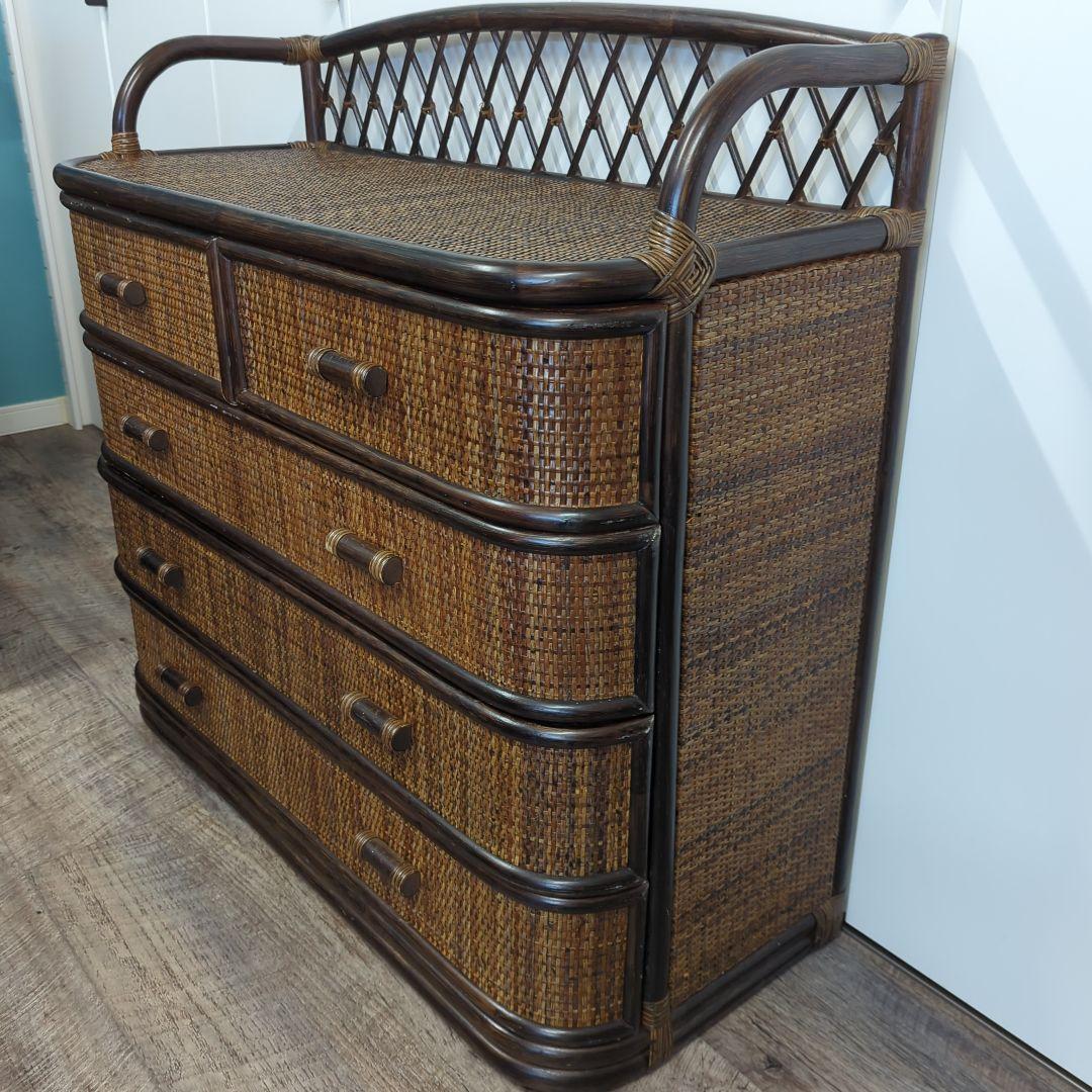 【東京都お引取り】籐　ラタン チェスト 4段