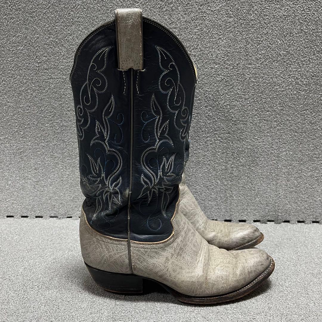 Justin USA風2トーン刺繍レザー アメカジヴィンテージ映え感