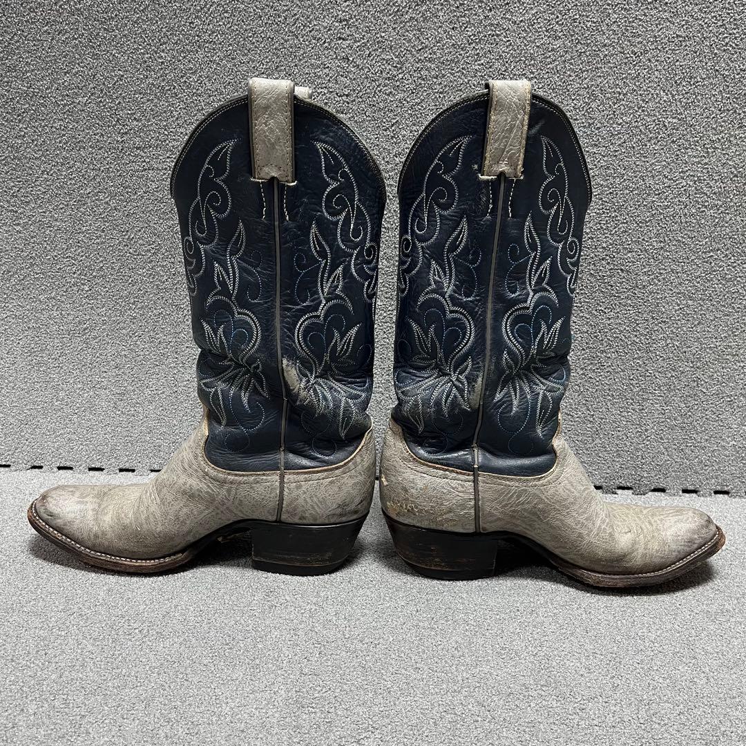 Justin USA風2トーン刺繍レザー アメカジヴィンテージ映え感