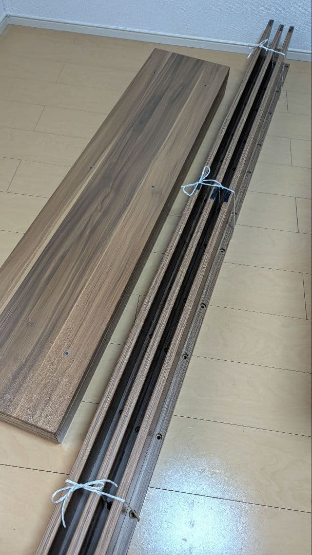 LOWYA ベッドフレーム すのこ セミダブル ダブル ウォルナット ロータイプ