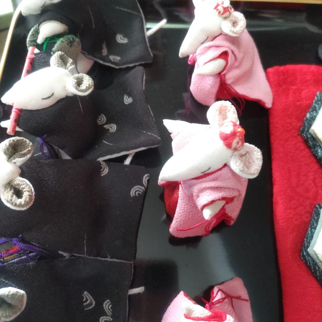 古布縮緬生地などを使ったネズミのお雛様セット